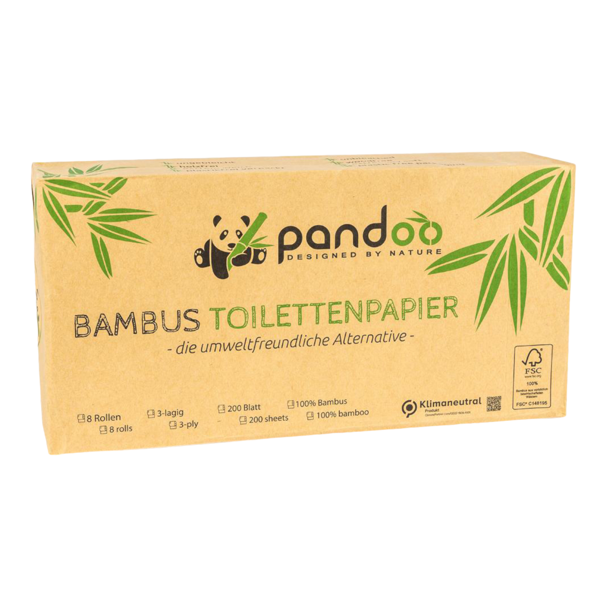 Bio Bambus Toilettenpapier 8Rollen von Pandoo - jetzt online bestellen!