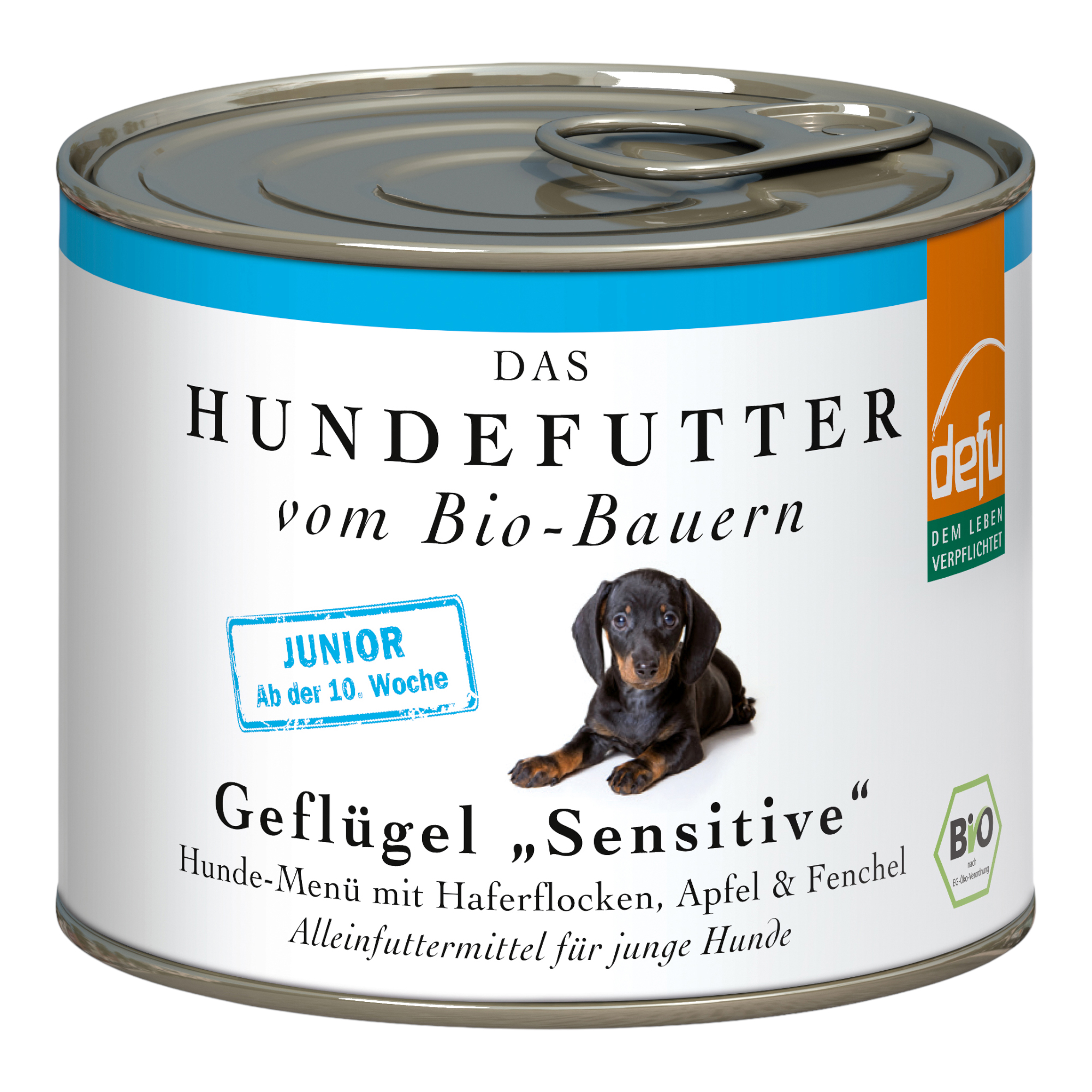 Bio Hundefutter Junior Geflgel Sensitiv 200g - 12er Vorteilspack von Defu  - jetzt online bestellen!