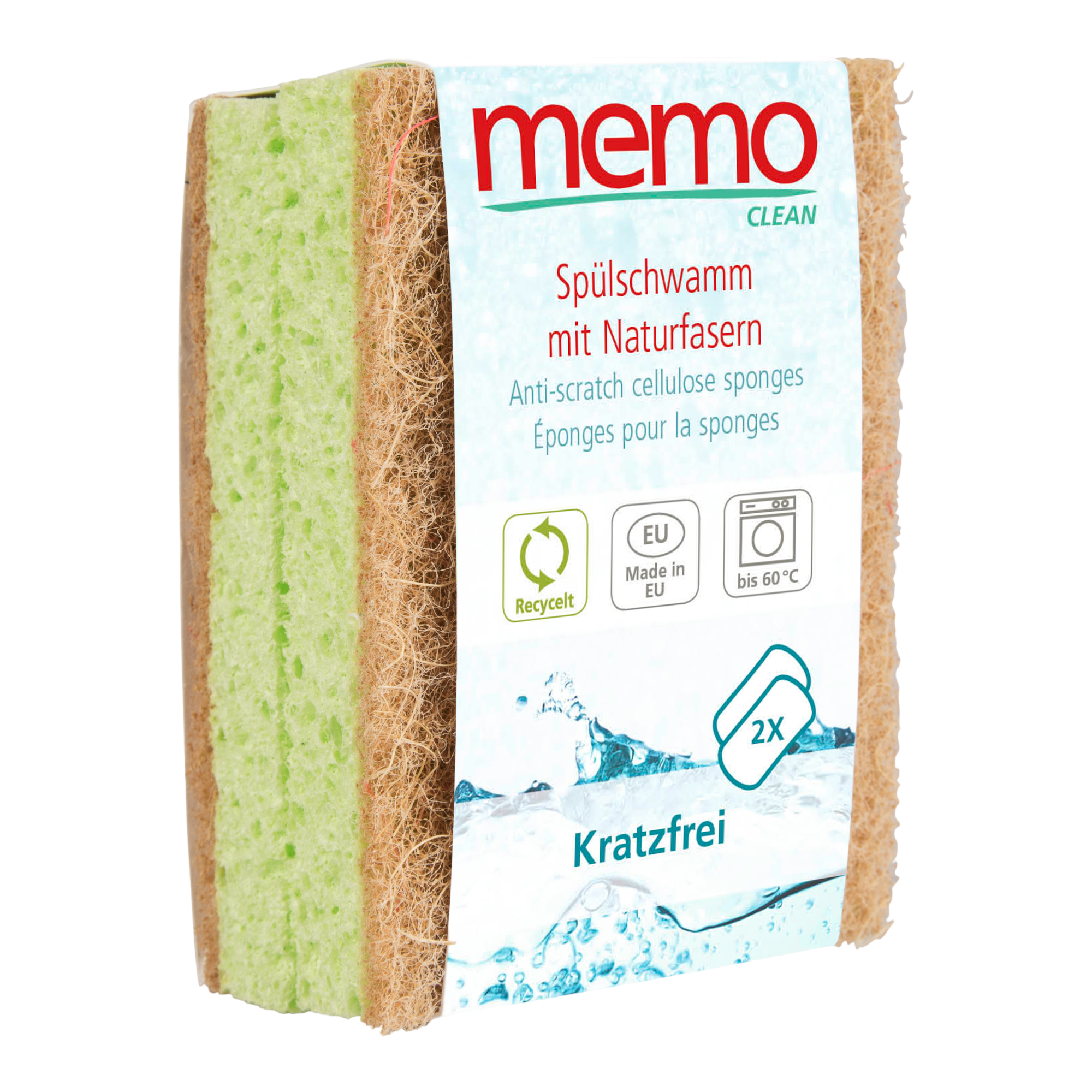 Bio Spülschwamm mit Naturfasern 1Stück - 12er Vorteilspack von Memo