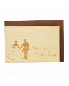 Holzgrußkarte zur Hochzeit 10x15cm