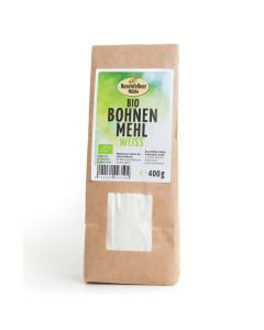 Bio Bohnenmehl weiß 400g - herrlich milder Geschmack - hochwertiges Eiweiß - aus vermahlenen weißen Bio Bohnen von Rosenfellner Mühle