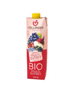 Bio Multi Sunset Fruchtsaft 1000ml - Fruchtsaft aus 6 wilden Früchten und einem Hauch Rote Beetesaft - kein zusätzlicher Zucker von Höllinger Juice