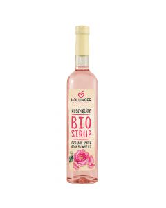 Bio Rosenblüten Sirup 500ml - erfrischender und blumiger Geschmack - perfekt zum Mixen - Sirup in der Glasflasche von Höllinger Juice