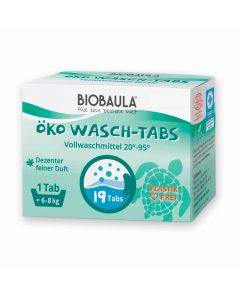 Biobaula Öko Wasch-Tabs 19 Stück - Ein Tab reicht für 6 bis 8 Kilo Wäsche - Für weiße und farbige Textilien geeignet