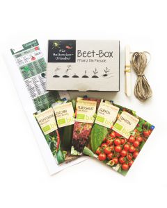 Bio Beet Box - Für Balkonien Urlauber - Saatgut Set inklusive Pflanzkalender und Zubehör