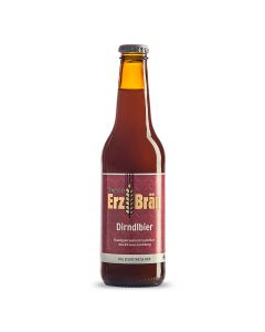 Bio Dirndlbier 330ml - kirschrote Farbe - fruchtiger Geschmack - Kornelkirsche - süffig erfrischendes Bier von Bruckners ErzBräu