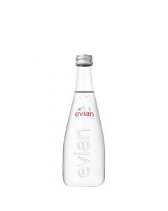 Evian Wasser Glasflasche 330ml - Im Herzen der französischen Alpen durch uralte Gletscher gefiltert - Einzigartig ausgewogene Mineralisierung von Evian