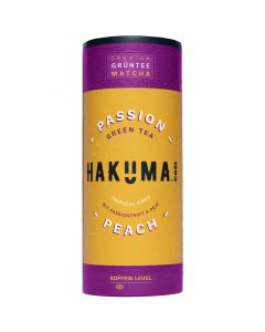 HAKUMA Passion Peach 235ml - Premium Grüntee Matcha mit Pfirsich Passionsfrucht und Vitamin C - Dein tropischer Boost für jeden Tag von HAKUMA