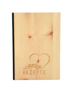 Notizbuch A5 mit Holzcover - Lieblingsrezepte