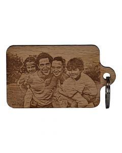 Holz Schlüsselanhänger 60mm x 40mm mit Fotogravur