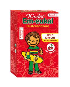 Kinder Em-eukal Minis Wildkirsche Hustenbonbons mit Süßungsmitteln und 5 Vitaminen zuckerfrei 40g