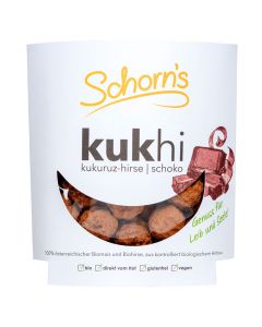 Bio Kukhi Schoko Mais-Hirse Knabbergebäck 100g - Knabber Snack für zwischendurch mit Schokolade überzogen von Schorns
