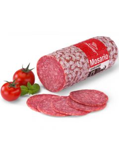 Mosario 450g - Rohwurst nach italienischer Art ohne Schimmelbelag - Kalt geräuchert und aus Rind- und Schweinefleisch hergestellt - Glutenfrei und Laktosefrei von Moser Wurst