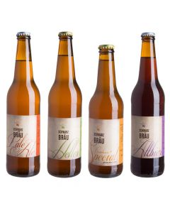 Bier Probierpaket - handgebraute Bierspezialitäten - dezente Röstaromen - naturtrüb und fruchtig - ausgeglichener Malzgeschmack von Schwarzbräu