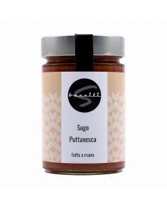 Sugo Puttanesca 370g - Würziges Tomatensugo mit Sardinen Kapern und Oliven - Glutenfrei und Laktosefrei von Baccili