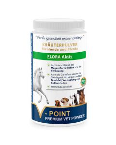 Flora Aktiv - Premium Kräuterpulver für Hunde und Pferde 500g  