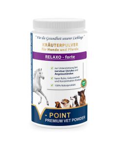 Relaxo forte - Premium Kräuterpulver für Hunde und Pferde 500g  