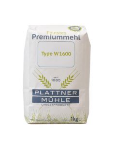 Weizenmehl Type 1600 Weizenbrotmehl 1000g - beliebt in Brotteigen - Vollwertküche für Spätzle - Vollkornspezialitäten von Plattner Mühle