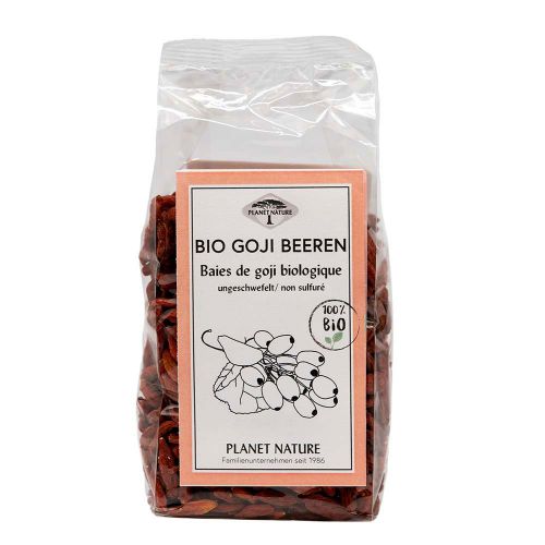 Bio Goji Beeren 150g - Unvergleichbar feinherbes Aroma - Superfood - Eiweißquelle und reich an Vitamin C und Eisen von Planet Nature