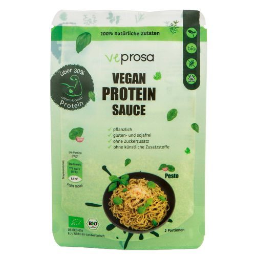 Bio Grünes Pesto veganes Protein Saucenpulver 40g - 100% natürliche Inhaltsstoffe mit über 31% Proteinanteil - Zucker- und glutenfrei von VEPROSA