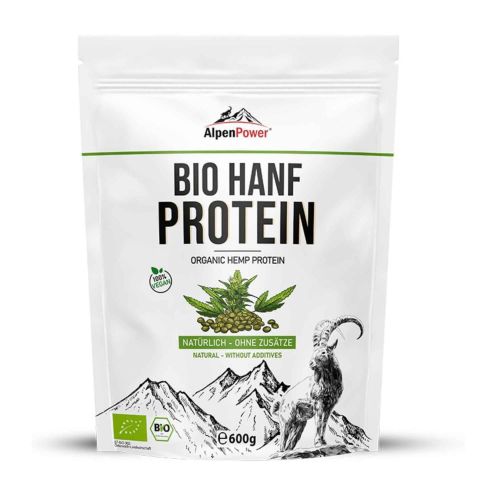 Bio Hanf Protein 600g - Heimische Superfood - Vollständiges Aminosäurenprofil und reich an Ballaststoffen von Alpenpower