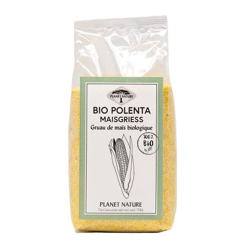 Bio Maisgrieß 450g - Polenta - Besteht aus fein vermahlenen Maiskörnern und hat einen leicht nussigen Geschmack von Planet Nature