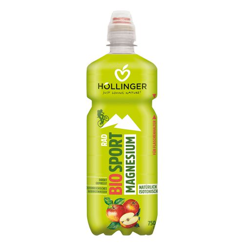 Bio Magnesium Sport Apfel 750ml - isotonisches Sportgetränk - 100 Prozent direkt gepresster Apfelsaft von Höllinger Juice