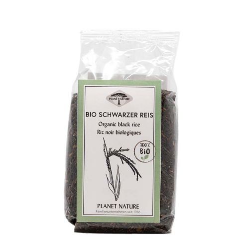 Bio schwarzer Reis 500g - Nussig und kräftiges Aroma - Von Natur aus schwarz und glutenfrei von Planet Nature