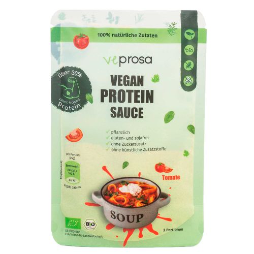 Bio Tomaten veganes Protein Saucenpulver 50g - 100% natürliche Inhaltsstoffe mit über 31% Proteinanteil - Zucker- und glutenfrei von VEPROSA