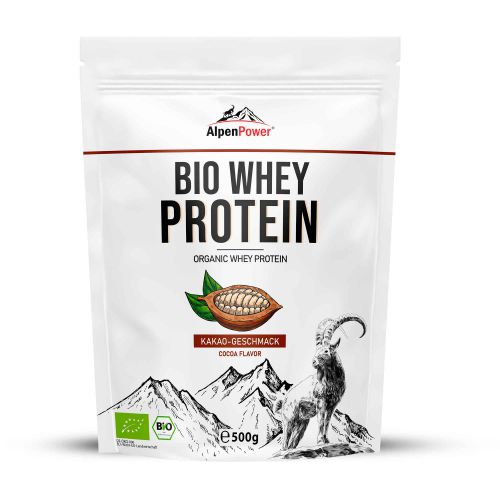 Bio Whey Protein Kakao 500g - Basiert auf Kombination von Molkenprotein - natürlicher Geschmack - Optimal für Fitness und Gesundheit von Alpenpower