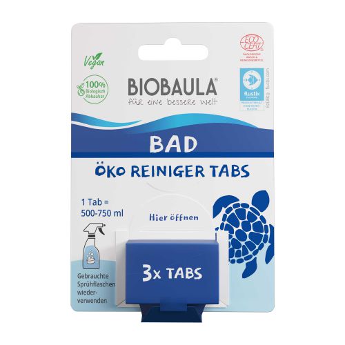 Biobaula Badreiniger-Tabs 3 Stück - Kalklösend und desinfizierende Eigenschaft - Speziell für die Reinigung von Toiletten und Badezimmeroberflächen