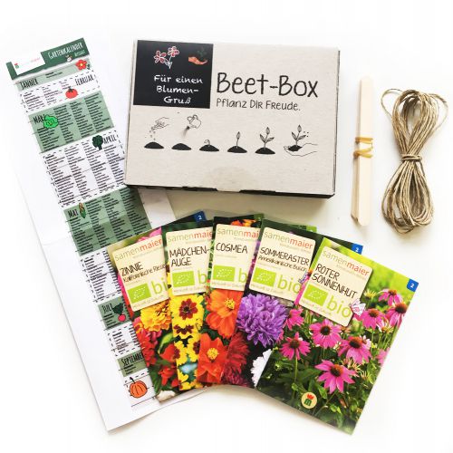 Bio Beet Box - Für einen Blumengruß - Saatgut Set inklusive Pflanzkalender und Zubehör