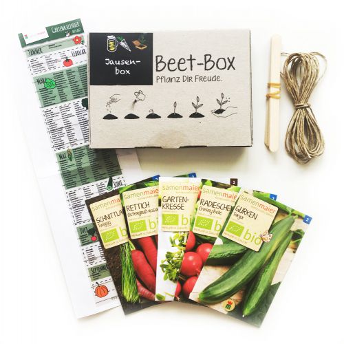 Bio Beet Box - Jausenbox - Saatgut Set inklusive Pflanzkalender und Zubehör