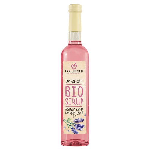 Bio Lavendelblüten Sirup 500ml - erfrischend blumig mit Zitronennote - frei von künstlichen Aromen Farbstoffen und Konservierungsmittel von Höllinger Juice