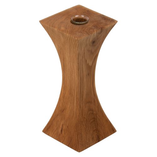 Handgefertigte Holz Vase und Kerzenhalter Kombination Eiche 16.5cm
