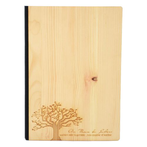 Notizbuch A5 mit Holzcover - Baum des Lebens