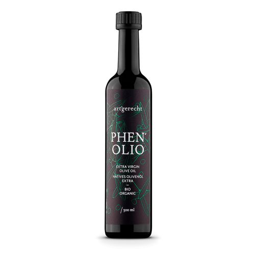 PHENOLIO Bio Olivenöl 500ml - Unterstützt den Cholesterinstoffwechsel - Schmeckt frisch-fruchtig und zugleich scharf-bitter von artgerecht