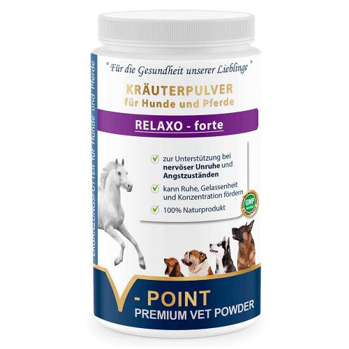 Relaxo forte - Premium Kräuterpulver für Hunde und Pferde 500g