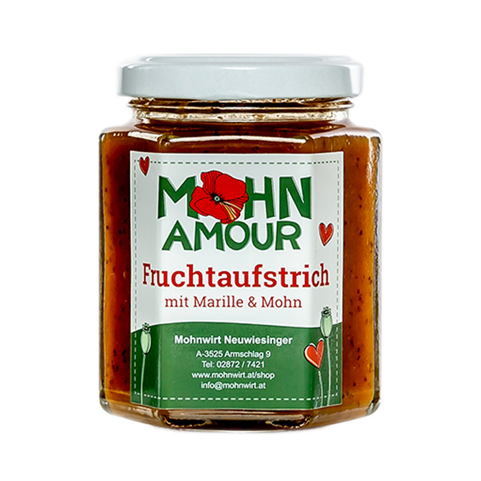 Fruchtaufstrich mit Mohn - Marille und Rum 190g - Feine Marillen ...